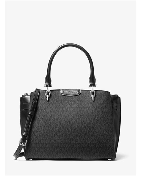 michael kors rochelle large logo satchel|michael kors small satchel handbag.